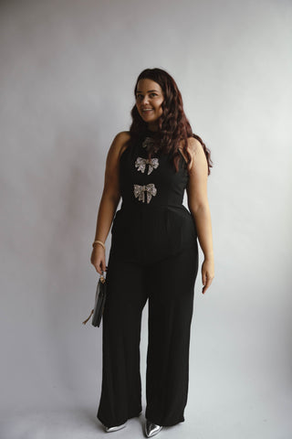 Glow Bow Halter Neck Jumpsuit