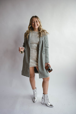 Mindy Metallic Holiday Sweater Dress