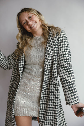 Mindy Metallic Holiday Sweater Dress