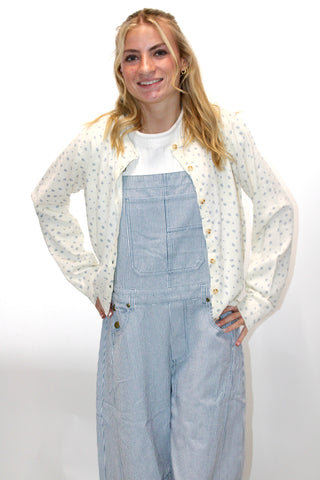 The Uptown Stripe Barrel Overalls