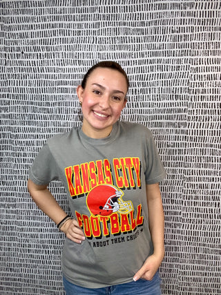 KC Football -How About Them Chiefs - Charcoal Tee