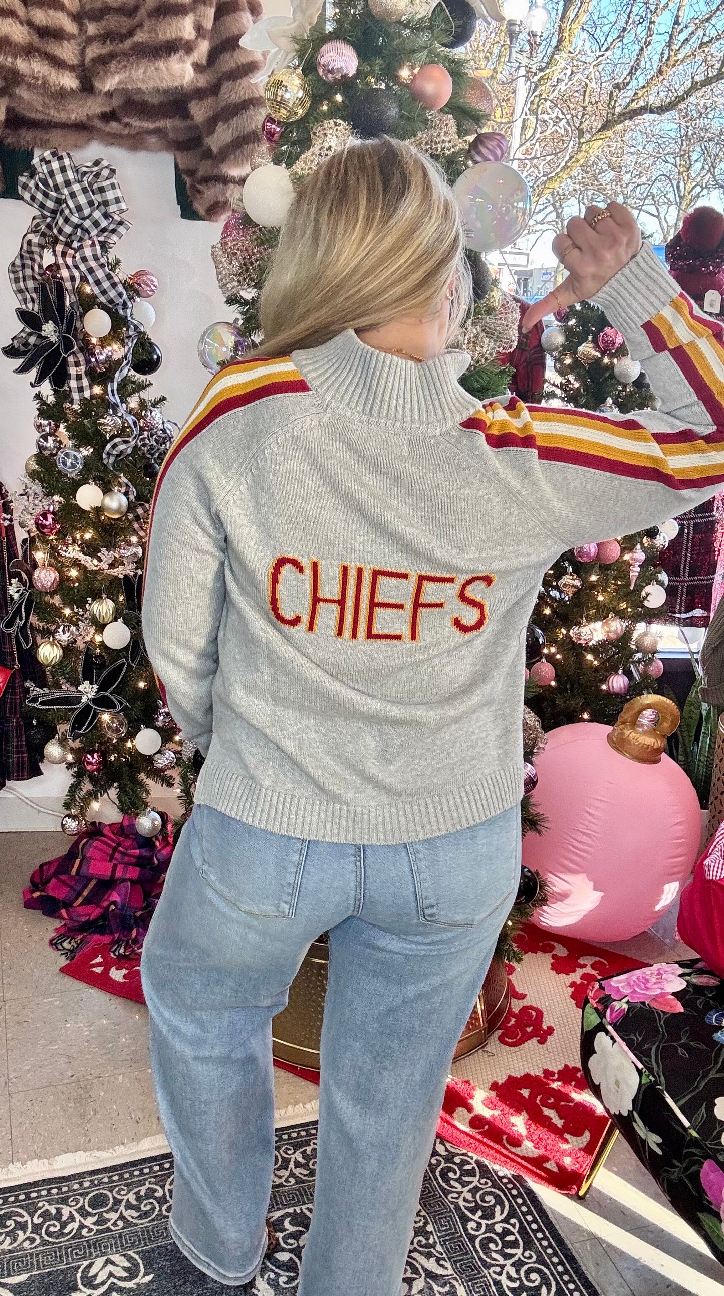 CUSTOM Chiefs 1/2 Zip Knit Sweater