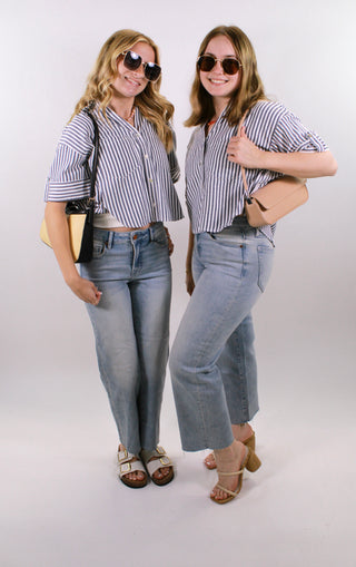 Harper Striped Pocket Top