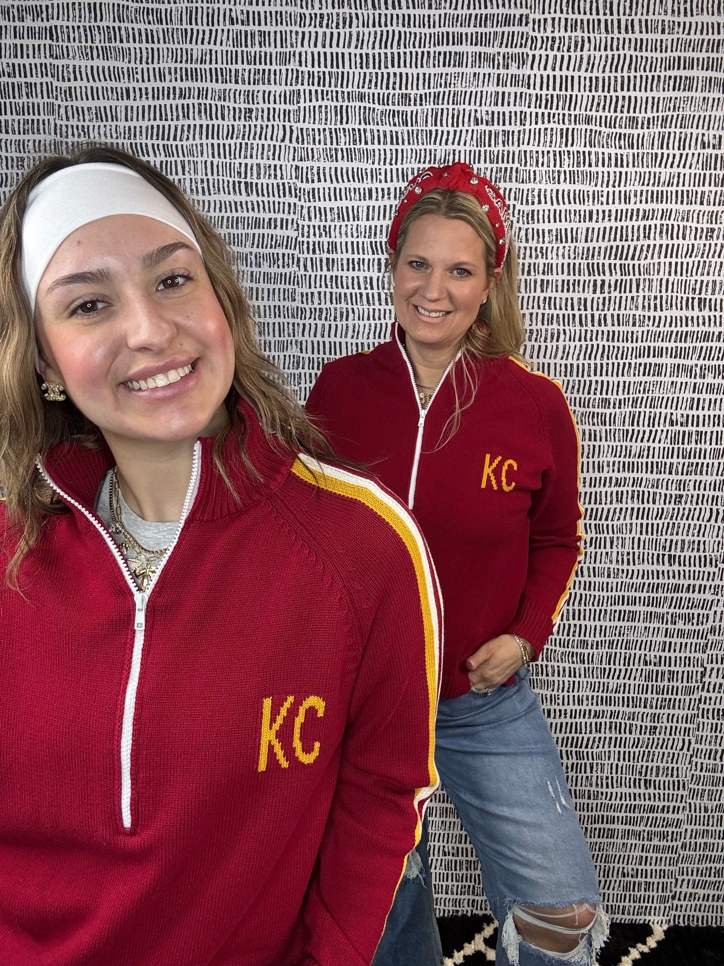 CUSTOM Chiefs 1/2 Zip Knit Sweater
