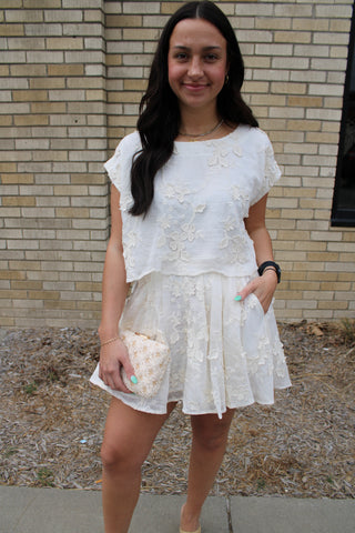 Lila Floral Appliqué Top