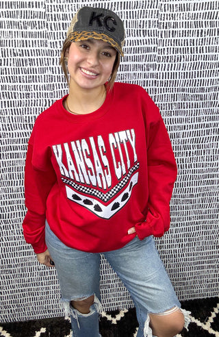 Retro Kansas City Red Graphic Sweatshirt