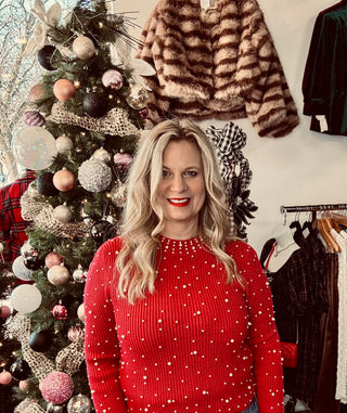 Pia Pearl Embellished Sweater