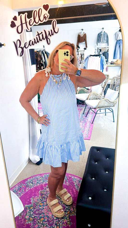 Belly Rumba Halter Mini Dress