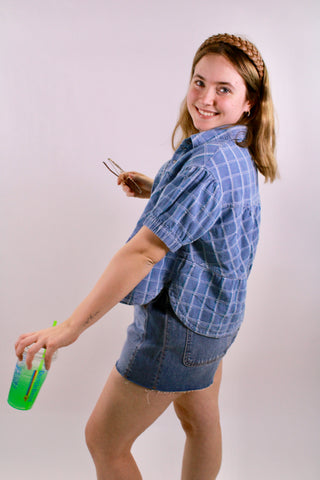 The Cool Girl Check Denim Top