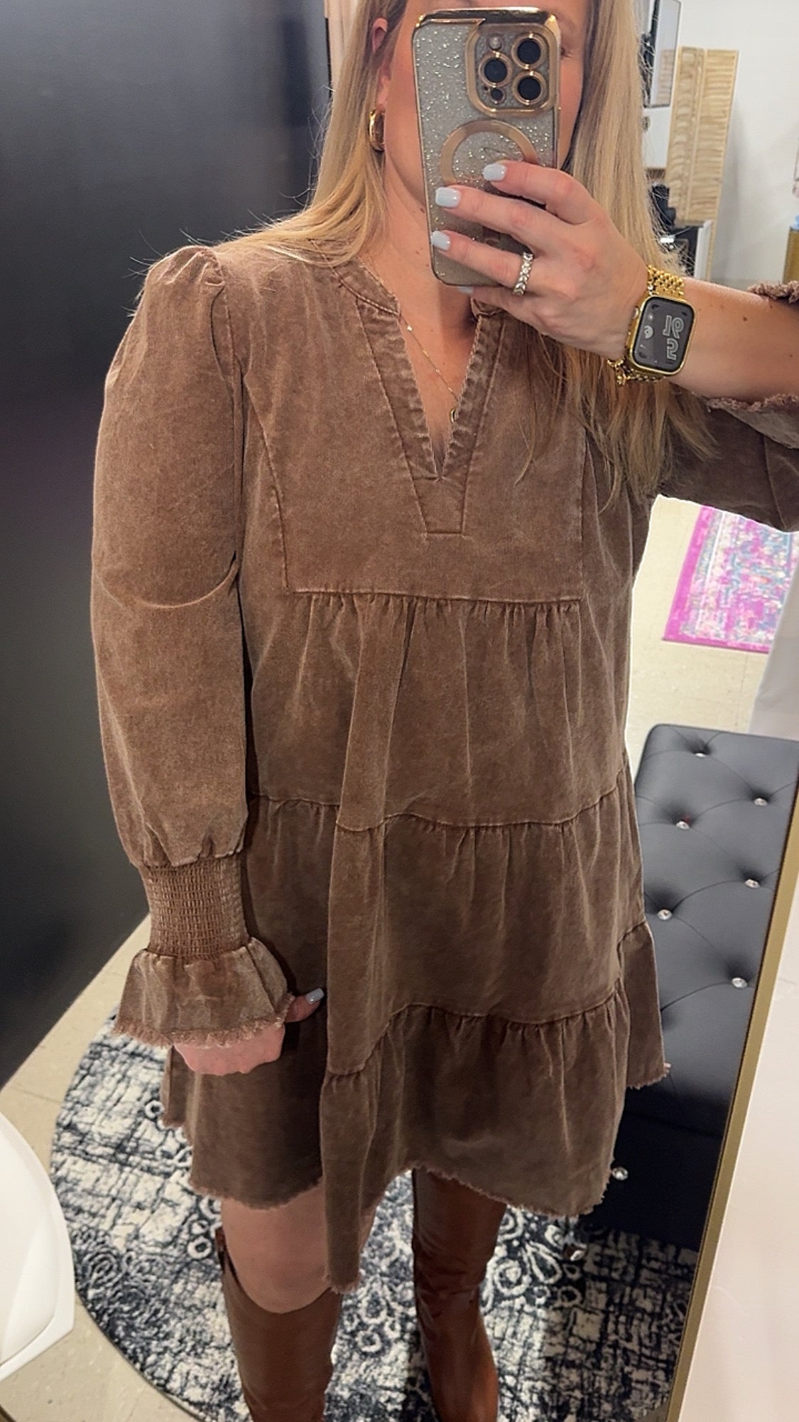 Brown Corduroy Dress