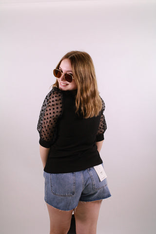 Colette Mixed Media Polka Dot Sleeve