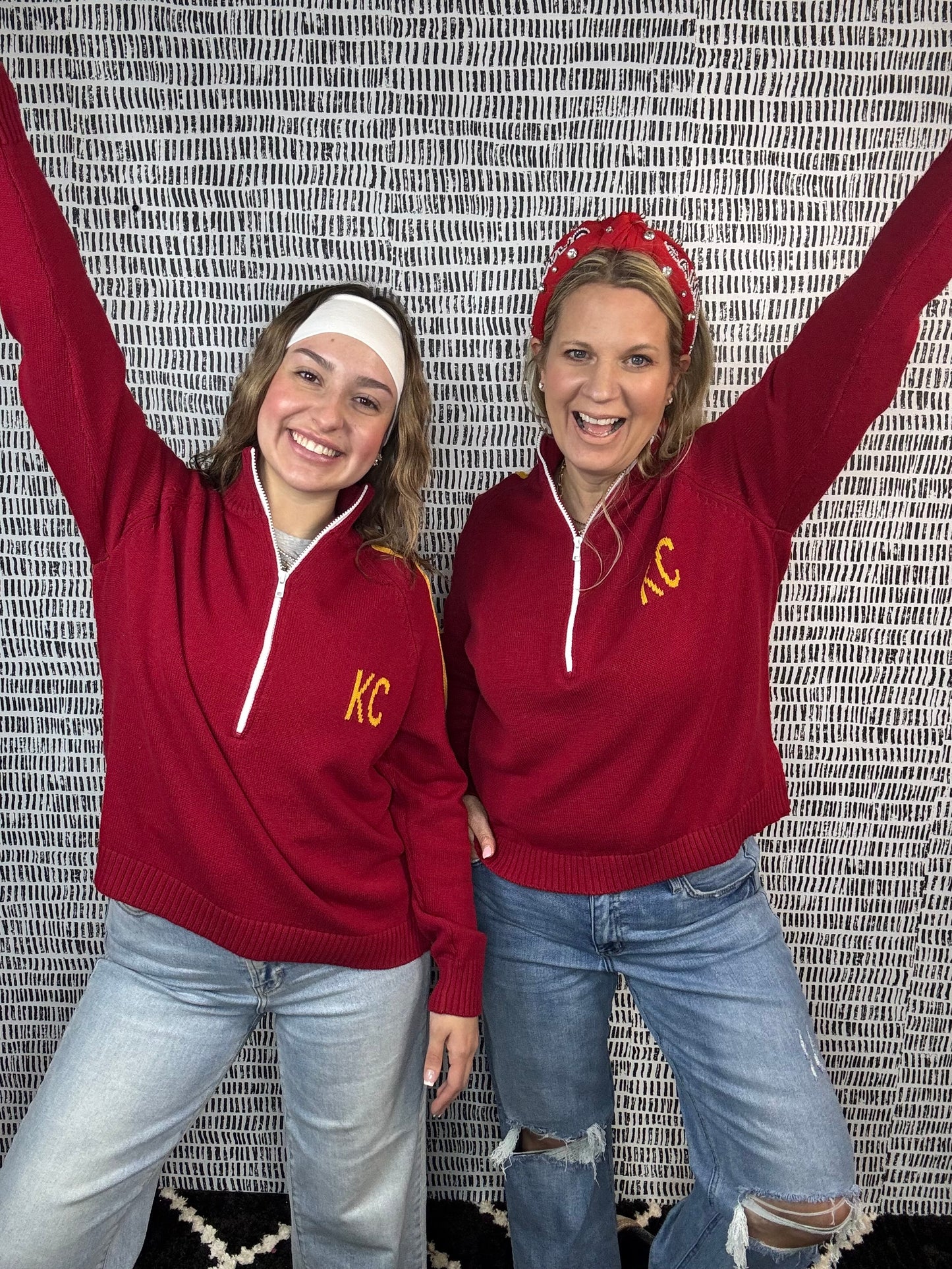 CUSTOM Chiefs 1/2 Zip Knit Sweater