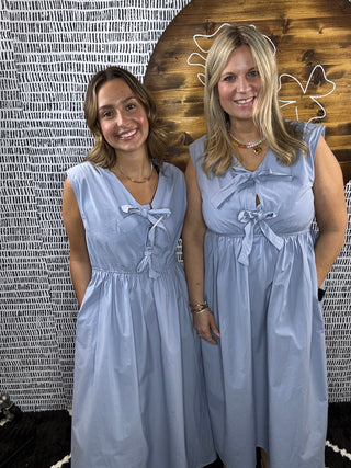 Ariana Poplin Midi Dress w Pockets