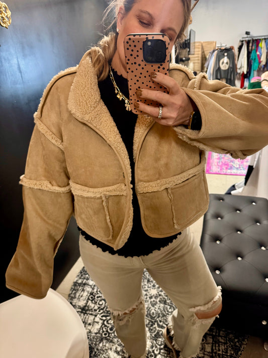 Suede/Sherpa Reversible Jacket