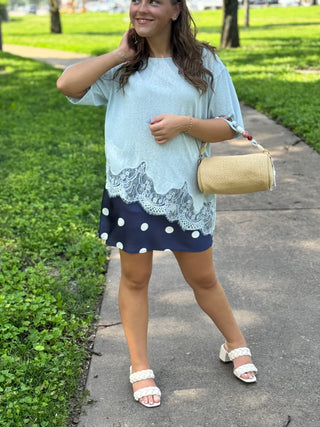 Charlie Polka Dot Mini Satin Skirt