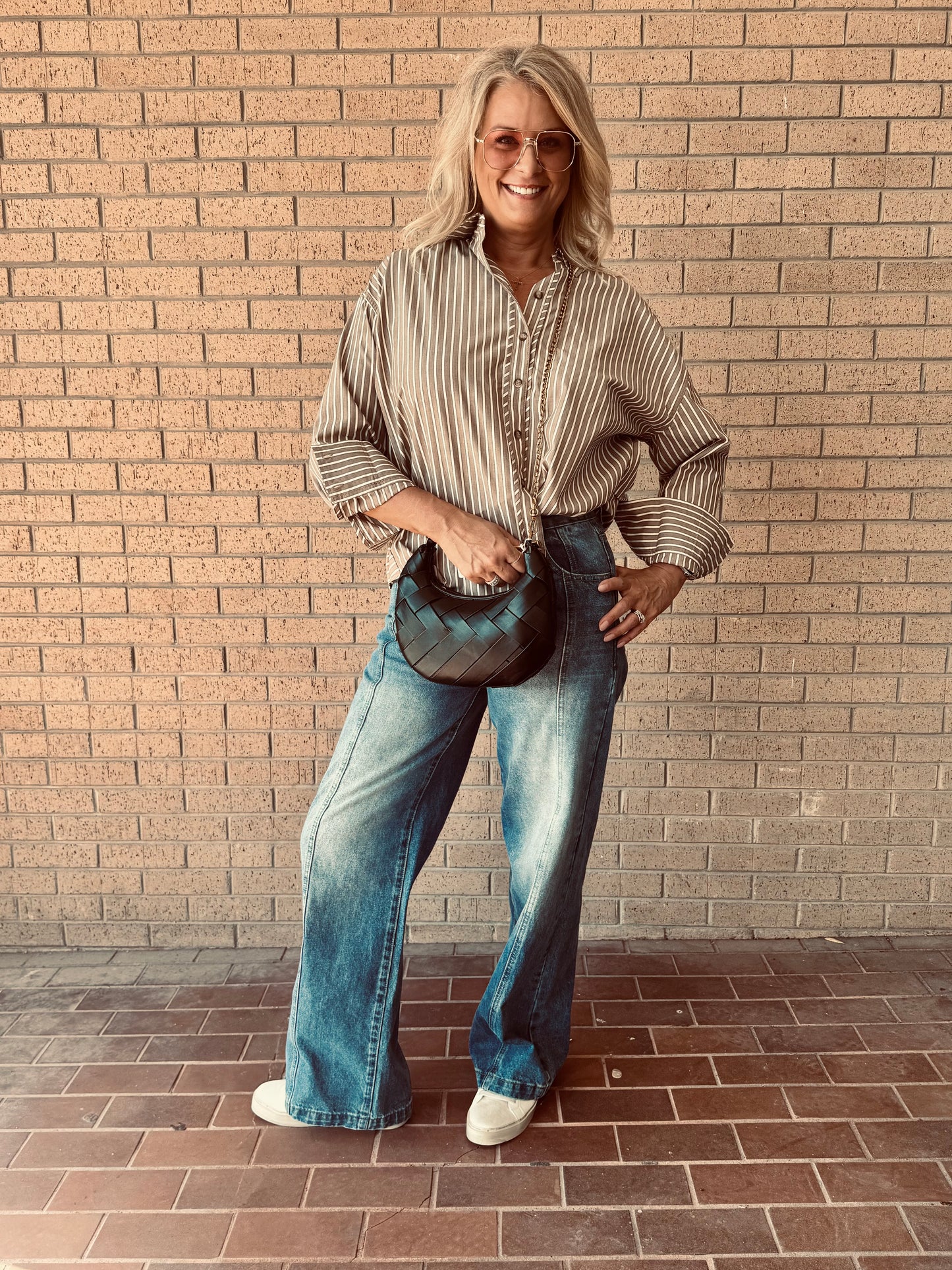 Jada Seam Detail High Waist Wide Leg Jeans