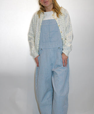 The Uptown Stripe Barrel Overalls