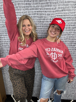 Vintage KC Checked Football Sweatshirt