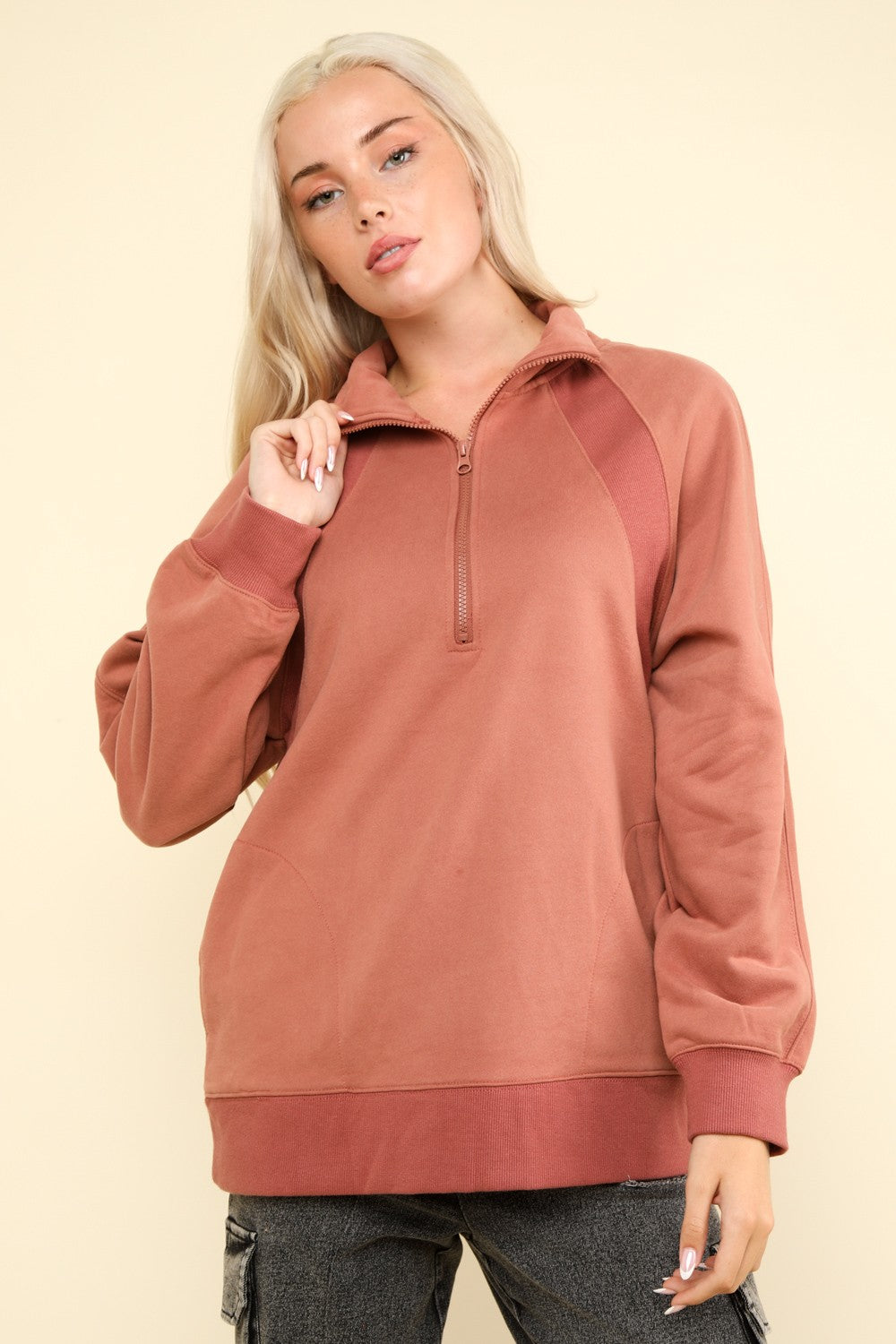 Plus Henley Sweatshirt