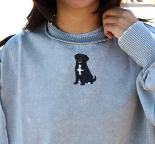 The Zoey Cut Out Crewneck Flag Sweatshirt