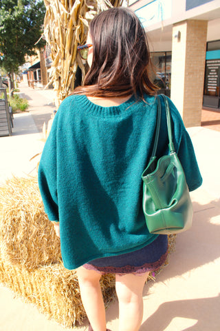 Hailey Peacock Green Button Front Cardigan Sweater