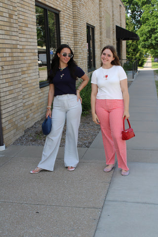 JBD Striped Mini Patch Pocket Jeans