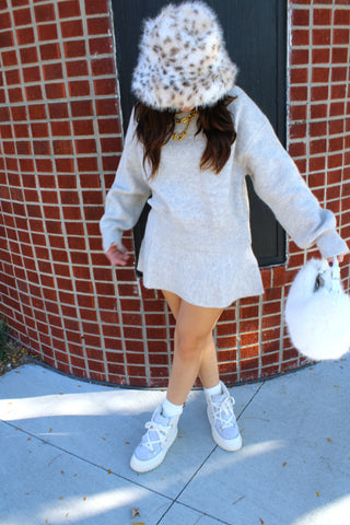 Faux Fur Leopard Bucket Hat