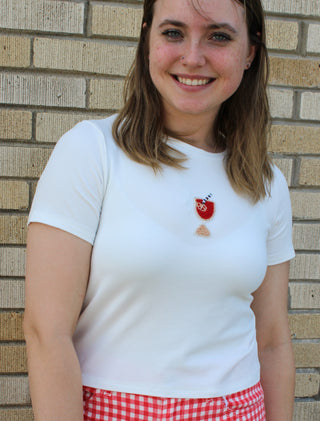 Beaded Mini Sangria Tee