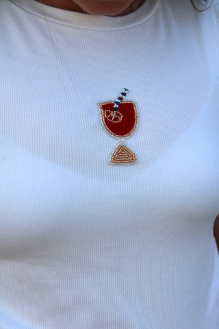 Beaded Mini Sangria Tee