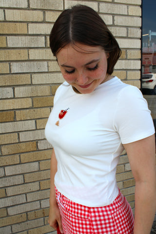 Beaded Mini Sangria Tee