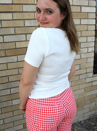 Cassie Ribbed Square Neck Top
