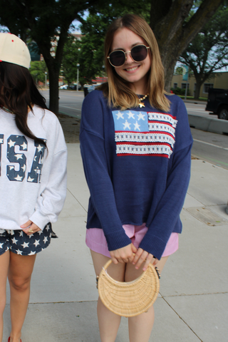 USA Flag Crew Neck Sweater