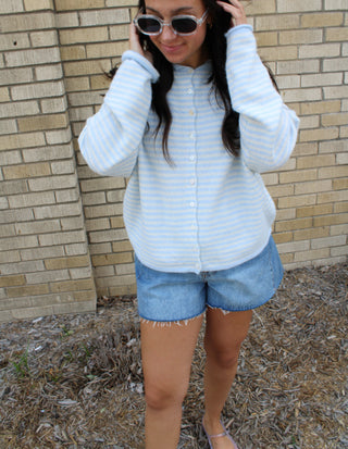 Abby Rose Mini Blue Stripe Piper Cardigan