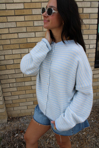 Abby Rose Mini Blue Stripe Piper Cardigan