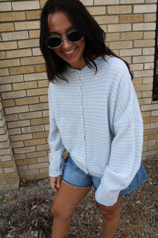 Abby Rose Mini Blue Stripe Piper Cardigan