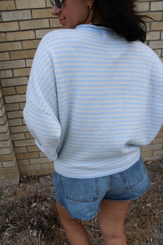 Abby Rose Mini Blue Stripe Piper Cardigan