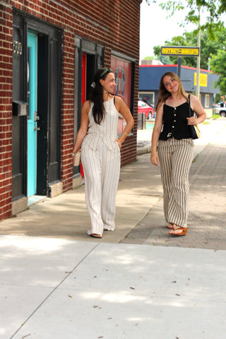 Carlie Linen Button Tank