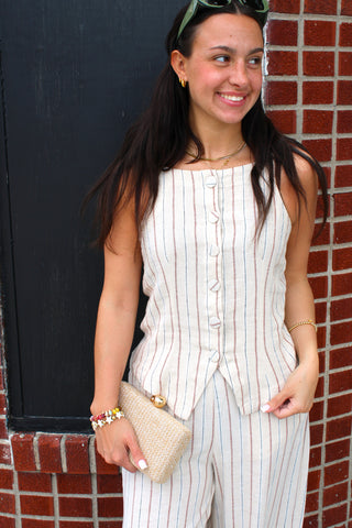 Clara Stripe Linen Top