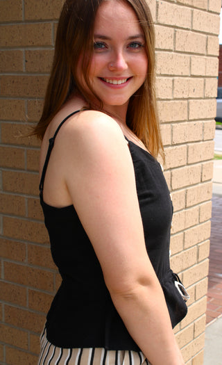 Carlie Linen Button Tank