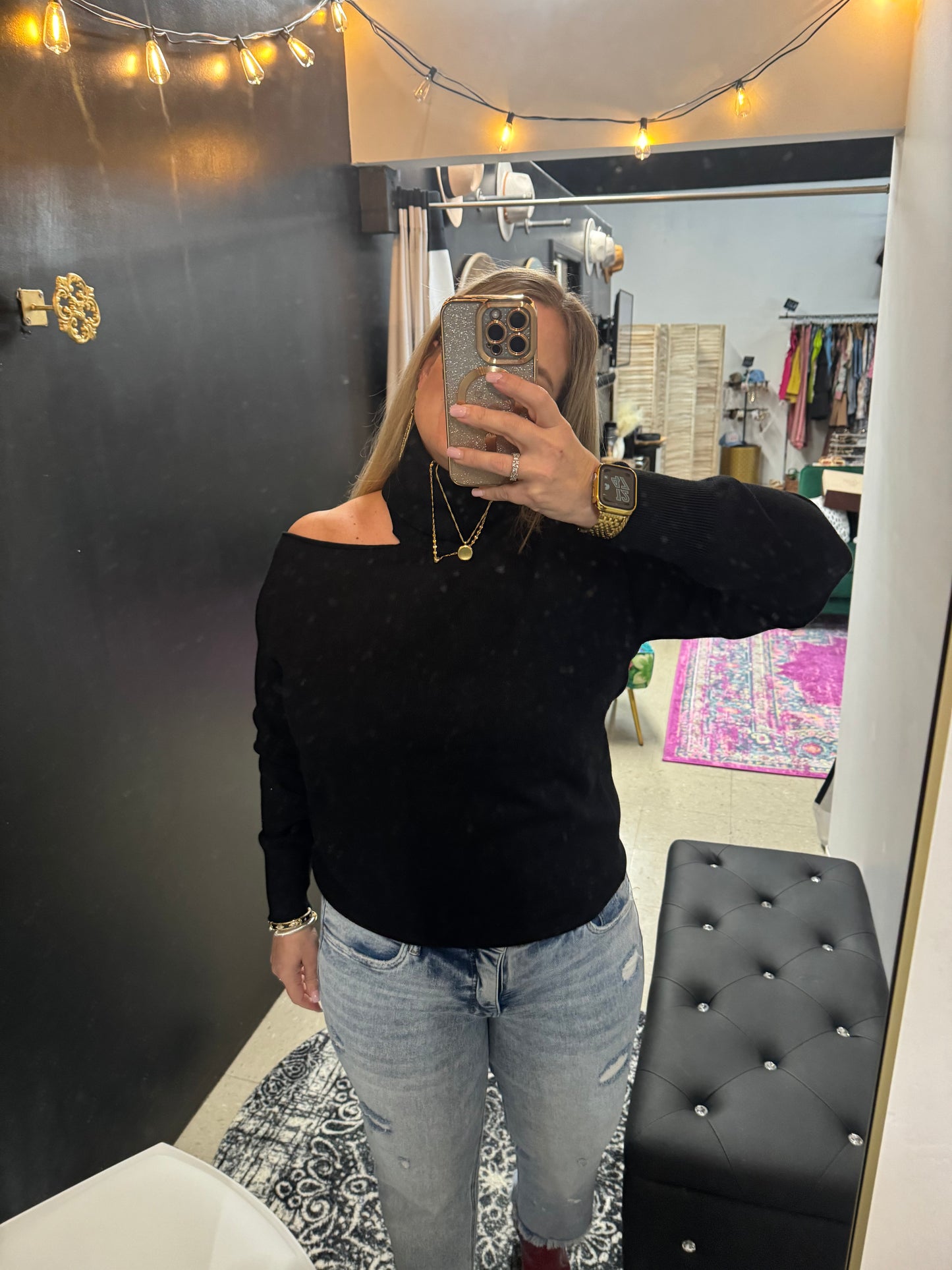 Cut Out Shoulder Sweater