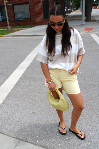 Halie Striped Knit Tee
