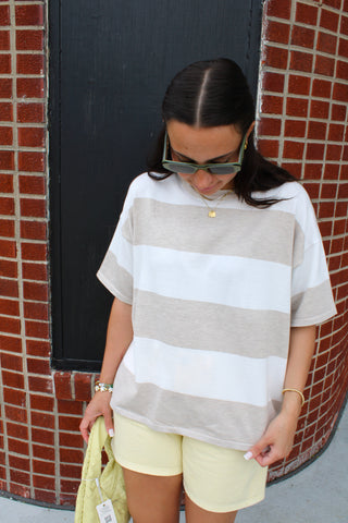 Halie Striped Knit Tee