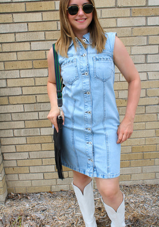 Brady Braided Detail Denim Dress