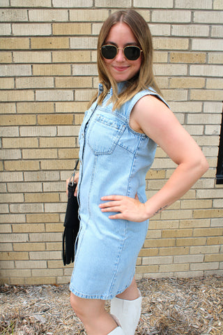 Brady Braided Detail Denim Dress