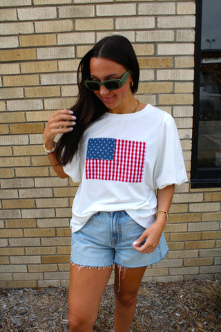 Usa Flag Balloon Slv Top