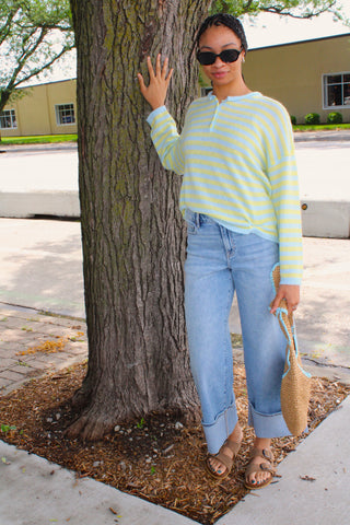Camden Stripe Button Knit