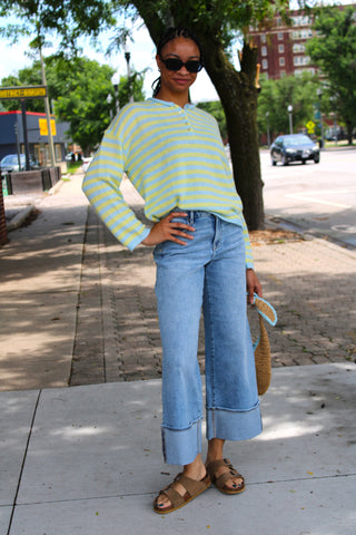 Camden Stripe Button Knit