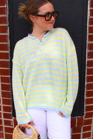Camden Stripe Button Knit