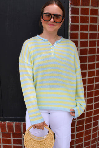 Camden Stripe Button Knit