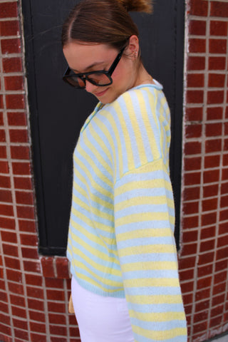 Camden Stripe Button Knit